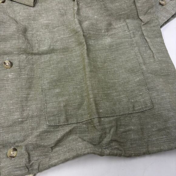 Asos Design Shirt Men's Small Tall Brown Linen Overshirt Drawstring Button Front - Picture 6 of 10